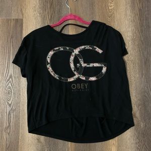 Obey | open back T-shirt